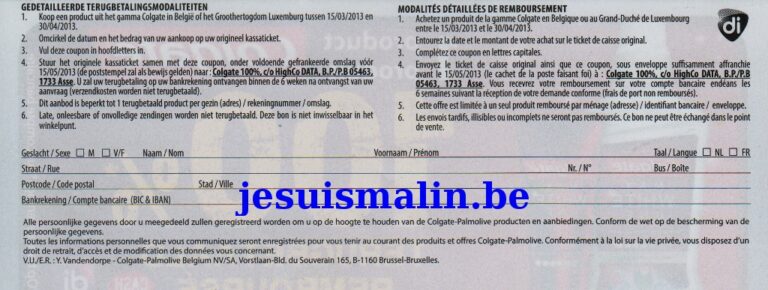 Produit Colgate 100% remboursé – 30/04/13 | Je suis malin