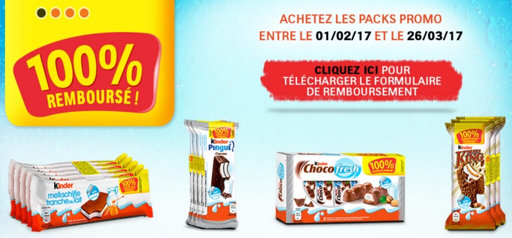 4 produits Kinder 100% remboursés – 26/03/2017 | Je suis malin