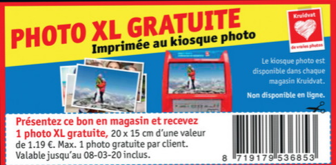 Impression photo gratuite chez Kruidvat