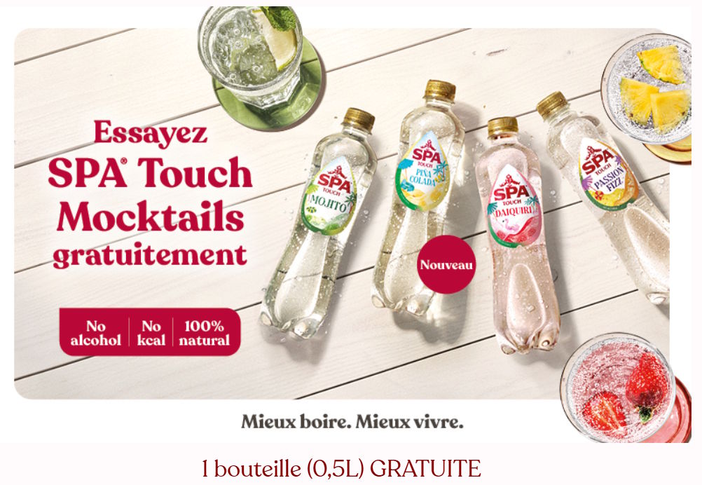 Boisson Spa Touch Mocktails 100% remboursé